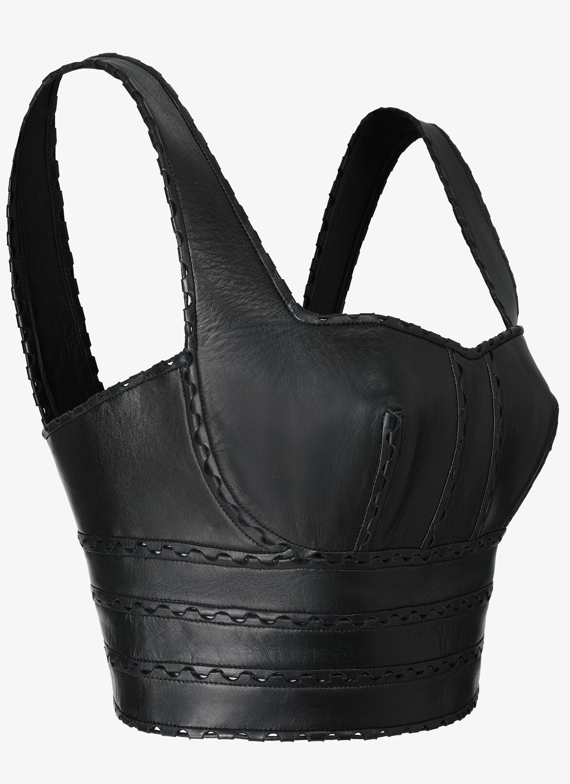 Leather Bustier Top ALAÏA BLACK LEATHER BUSTIER TOP